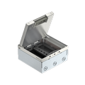 UDHOME4 floor box, with MT3 module support, freely equippable, stainless steel